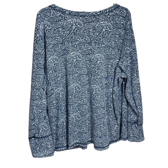 Set of 2 Avenue Tunic Top Waffle V-Neck Long Sleeve Size 22/24 Blue Green Gray - Picture 7 of 10